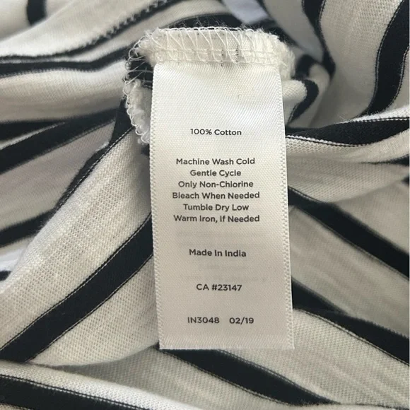 Talbots Petites Black & White Stripes Crochet Trim Size X Large - Picture 4 of 4